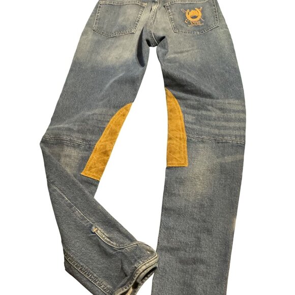 Polo Ralph Lauren Womens Denim Riding Jeans W/ Suede Patches & Embroidered Logo - Picture 6 of 6